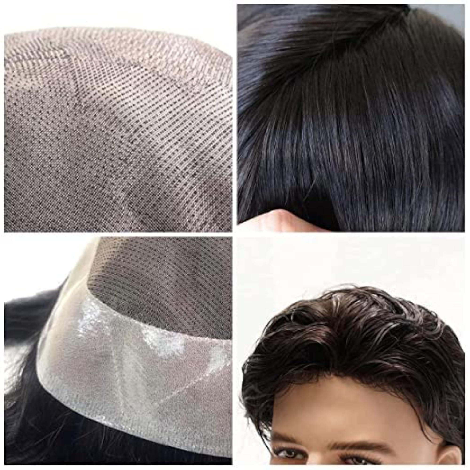 Men's Premium 100% Remy Human Hair Patch Wig, Easy Fix